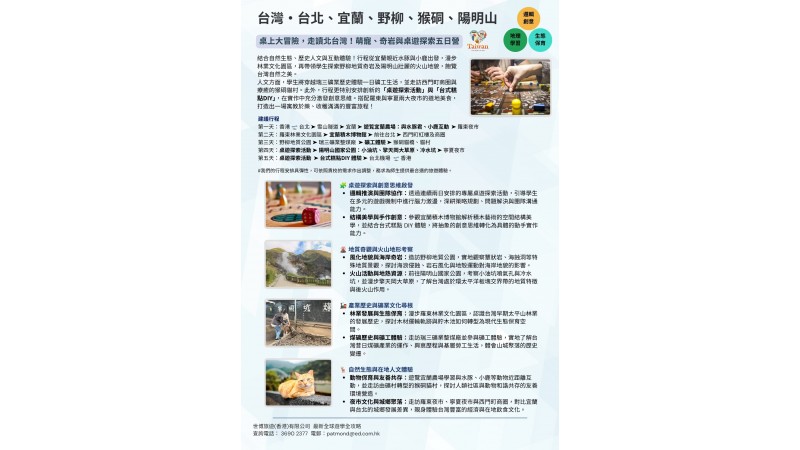 26/27  台灣・台北、宜蘭、野柳、猴硐、陽明山 | 桌上大冒險，走讀北台灣！萌寵、奇岩與桌遊探索五日營